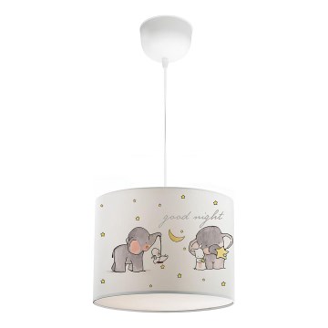 Kinderlamp CANDY 1xE27/40W/230V wit/beige