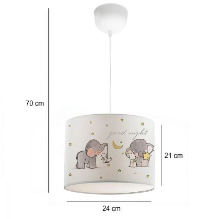 Kinderlamp CANDY 1xE27/40W/230V wit/beige