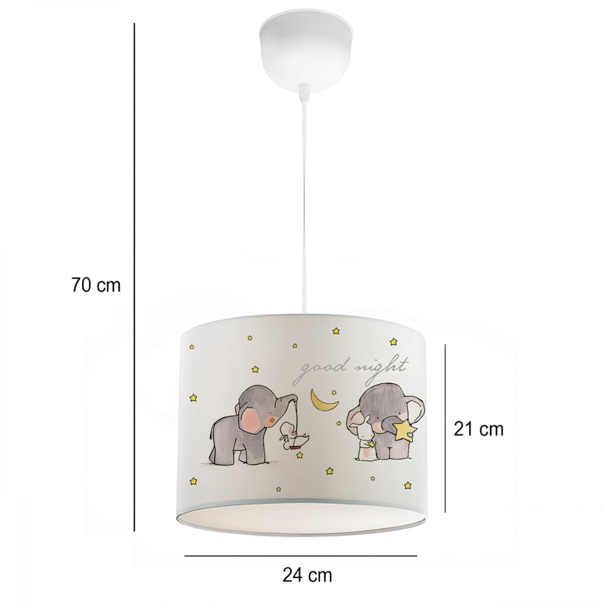 Kinderlamp CANDY 1xE27/40W/230V wit/beige
