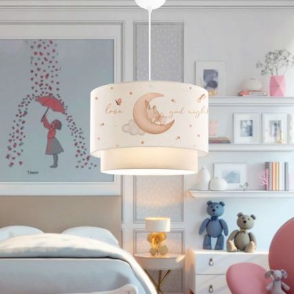 Kinderlamp CANDY 1xE27/40W/230V wit/beige