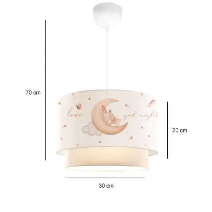 Kinderlamp CANDY 1xE27/40W/230V wit/beige