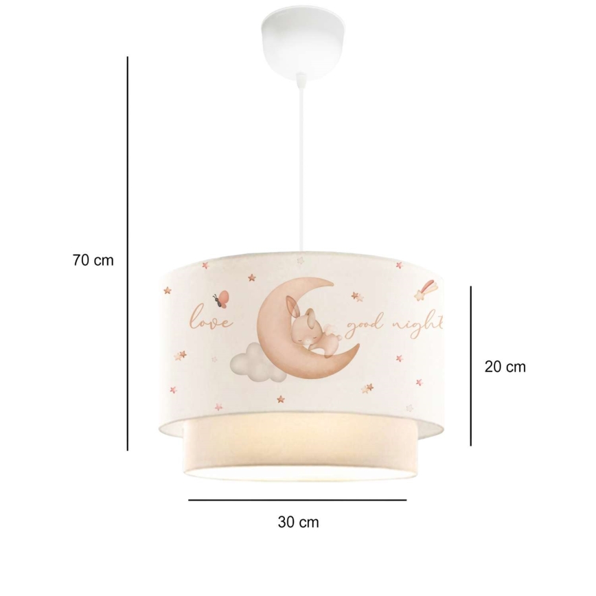 Kinderlamp CANDY 1xE27/40W/230V wit/beige