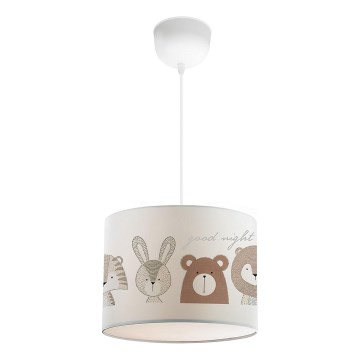 Kinderlamp CANDY 1xE27/40W/230V wit/bruin