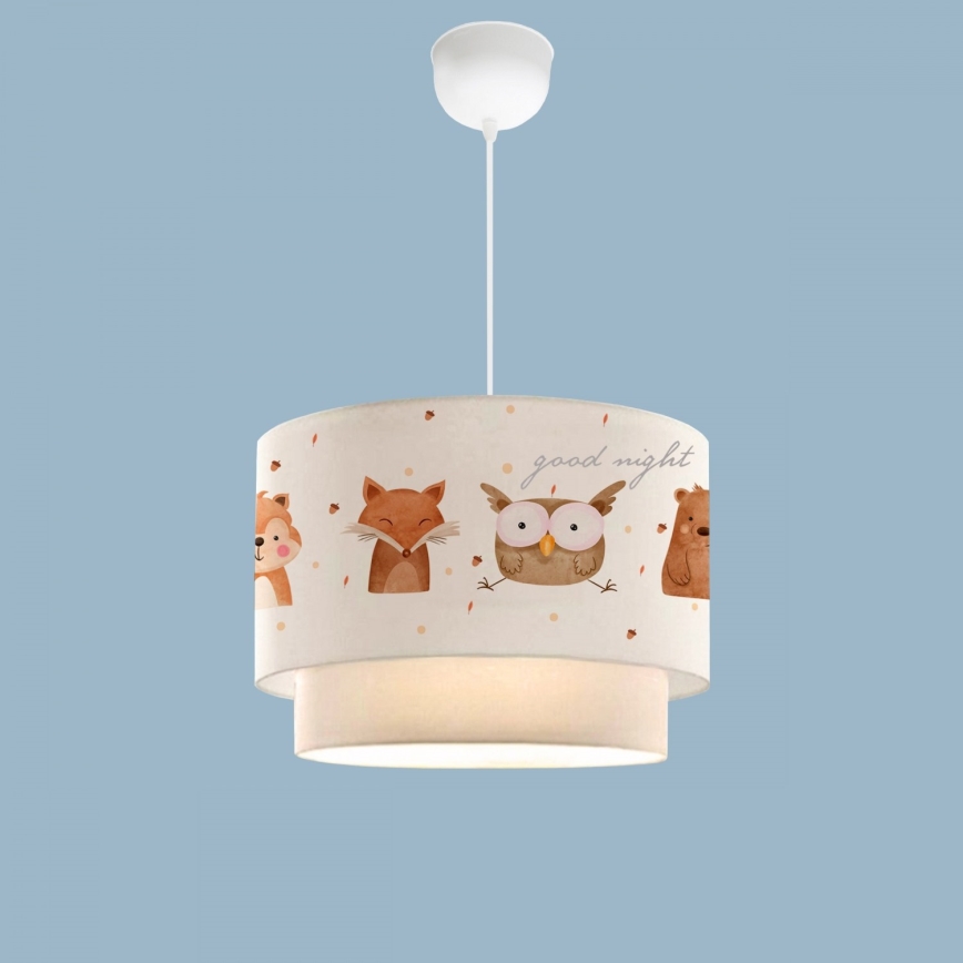 Kinderlamp CANDY 1xE27/40W/230V wit/bruin