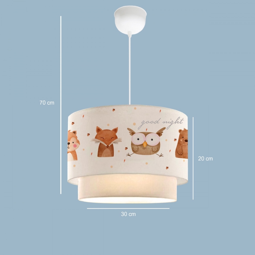 Kinderlamp CANDY 1xE27/40W/230V wit/bruin