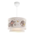 Kinderlamp CANDY 1xE27/40W/230V wit/grijs