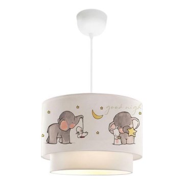 Kinderlamp CANDY 1xE27/40W/230V wit/grijs