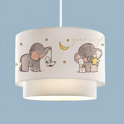 Kinderlamp CANDY 1xE27/40W/230V wit/grijs