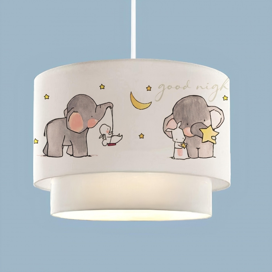 Kinderlamp CANDY 1xE27/40W/230V wit/grijs