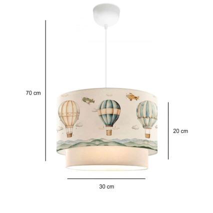 Kinderlamp CANDY 1xE27/40W/230V wit/multi-kleur