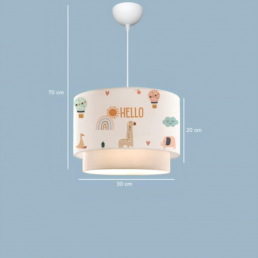 Kinderlamp CANDY 1xE27/40W/230V wit/multicolor