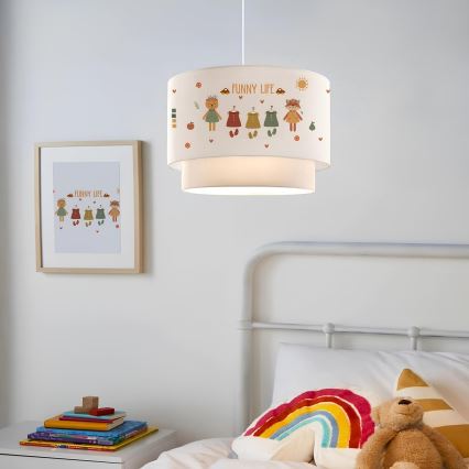 Kinderlamp CANDY 1xE27/40W/230V wit/multicolor