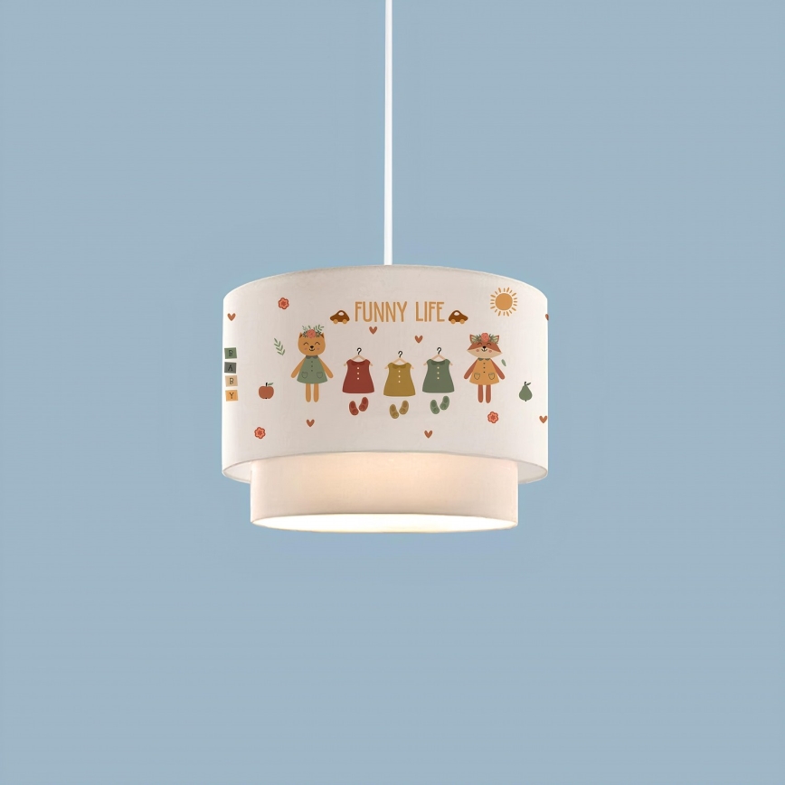 Kinderlamp CANDY 1xE27/40W/230V wit/multicolor