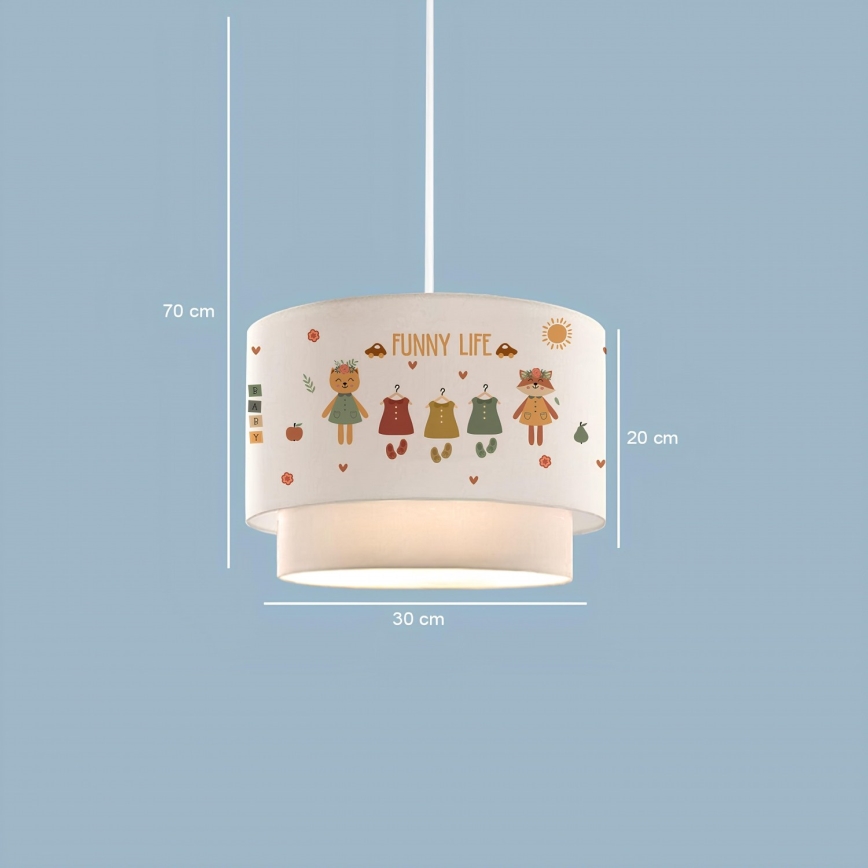 Kinderlamp CANDY 1xE27/40W/230V wit/multicolor