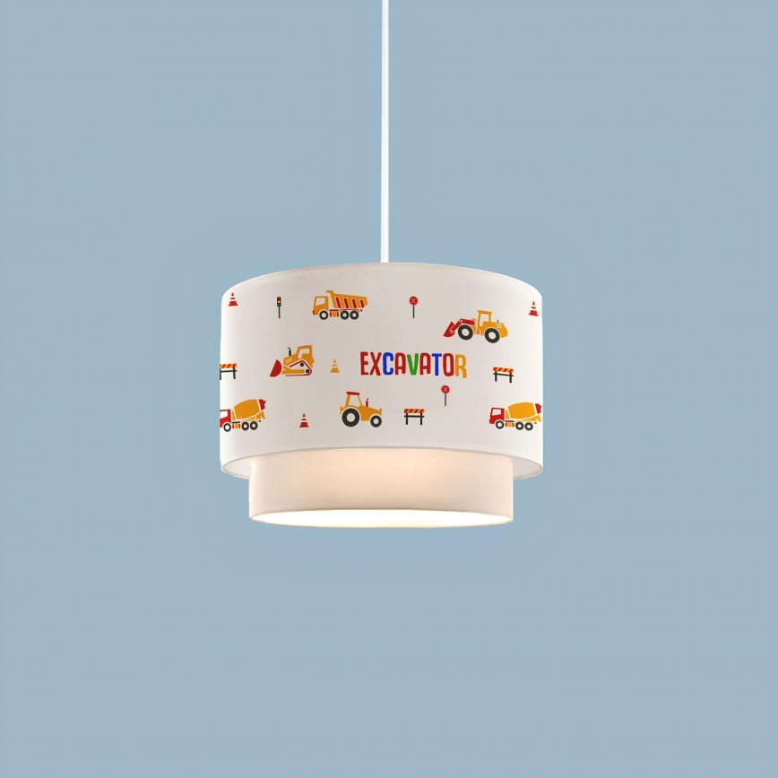 Kinderlamp CANDY 1xE27/40W/230V wit/oranje
