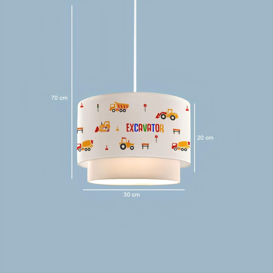 Kinderlamp CANDY 1xE27/40W/230V wit/oranje