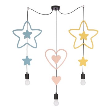 Kinderlamp TRIO 3xE27/20W/230V blauw/roze/geel