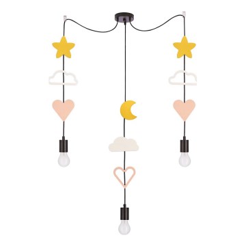 Kinderlamp TRIO 3xE27/20W/230V geel/wit/roze