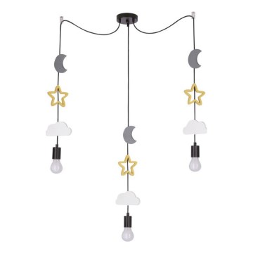 Kinderlamp TRIO 3xE27/20W/230V grijs/geel/wit