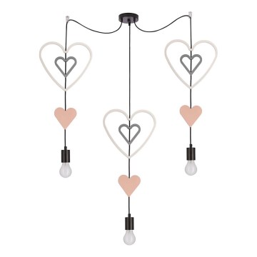Kinderlamp TRIO 3xE27/20W/230V roze/wit/grijs