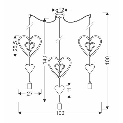 Kinderlamp TRIO 3xE27/20W/230V roze/wit/grijs