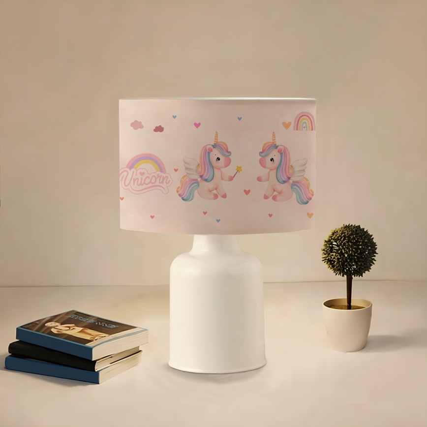 Kinderlampje CANDY 1xE27/40W/230V roze/wit