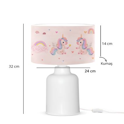 Kinderlampje CANDY 1xE27/40W/230V roze/wit