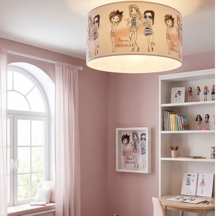 Kinderplafondlamp GIRLS VIBES 1xE27/60W/230V pr. 40 cm voor meisjes