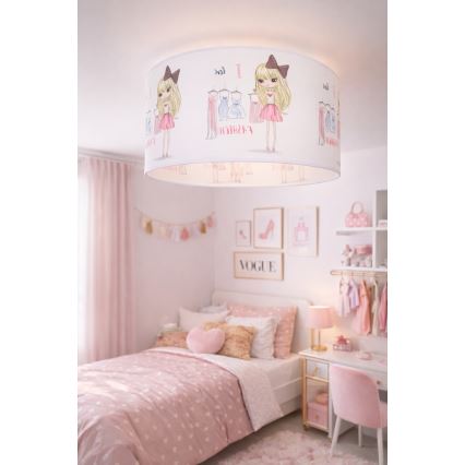Kinderplafondlamp GIRLS VIBES 1xE27/60W/230V Ø 40 cm Ik hou van mode