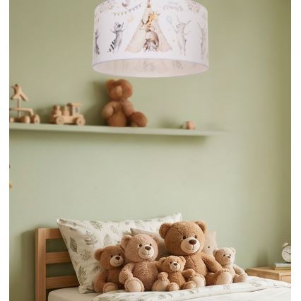 Kinderplafondlamp KIDS ROOM 1xE27/60W/230V Ø 40 cm met dierenmotief