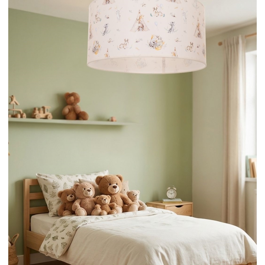 Kinderplafondlamp KIDS ROOM 1xE27/60W/230V Ø 40 cm met dierenmotief