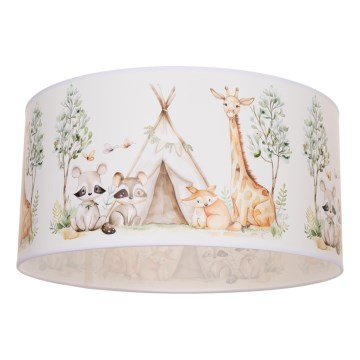 Kinderplafondlamp KIDS ROOM 1xE27/60W/230V Ø 40 cm met dierenmotief