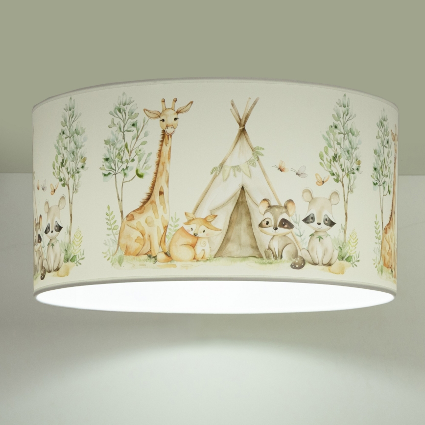 Kinderplafondlamp KIDS ROOM 1xE27/60W/230V Ø 40 cm met dierenmotief