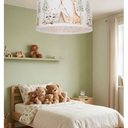 Kinderplafondlamp KIDS ROOM 1xE27/60W/230V Ø 40 cm met dierenmotief