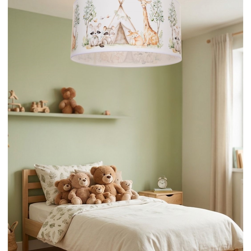 Kinderplafondlamp KIDS ROOM 1xE27/60W/230V Ø 40 cm met dierenmotief