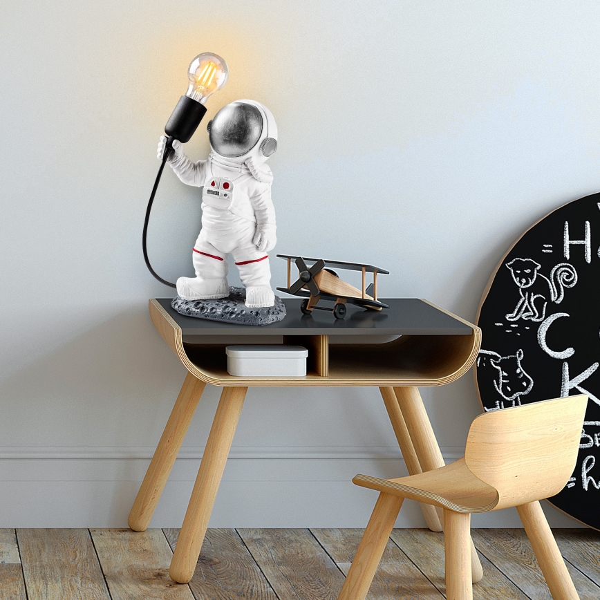 Kinderspot ASTRONAUT 1xE27/40W/230V zilver/wit