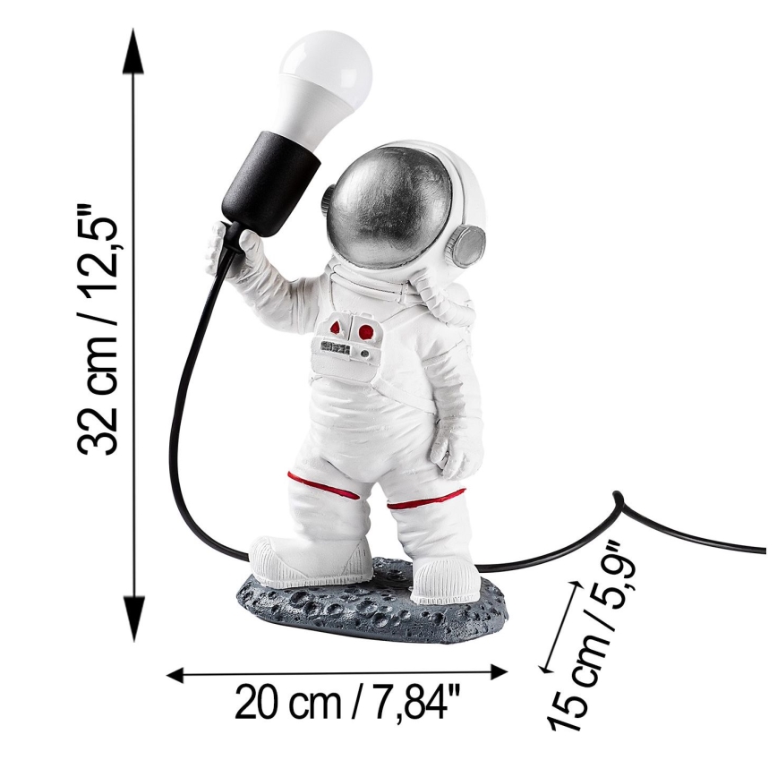 Kinderspot ASTRONAUT 1xE27/40W/230V zilver/wit