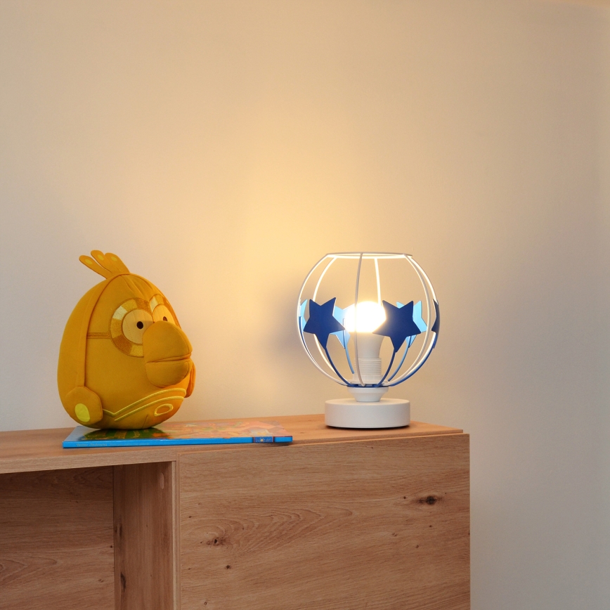 Kindertafel lamp STARS 1xE27/15W/230V blauw/wit