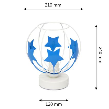 Kindertafel lamp STARS 1xE27/15W/230V blauw/wit