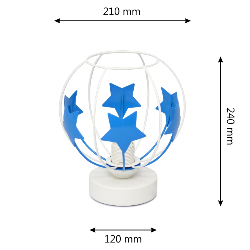 Kindertafel lamp STARS 1xE27/15W/230V blauw/wit