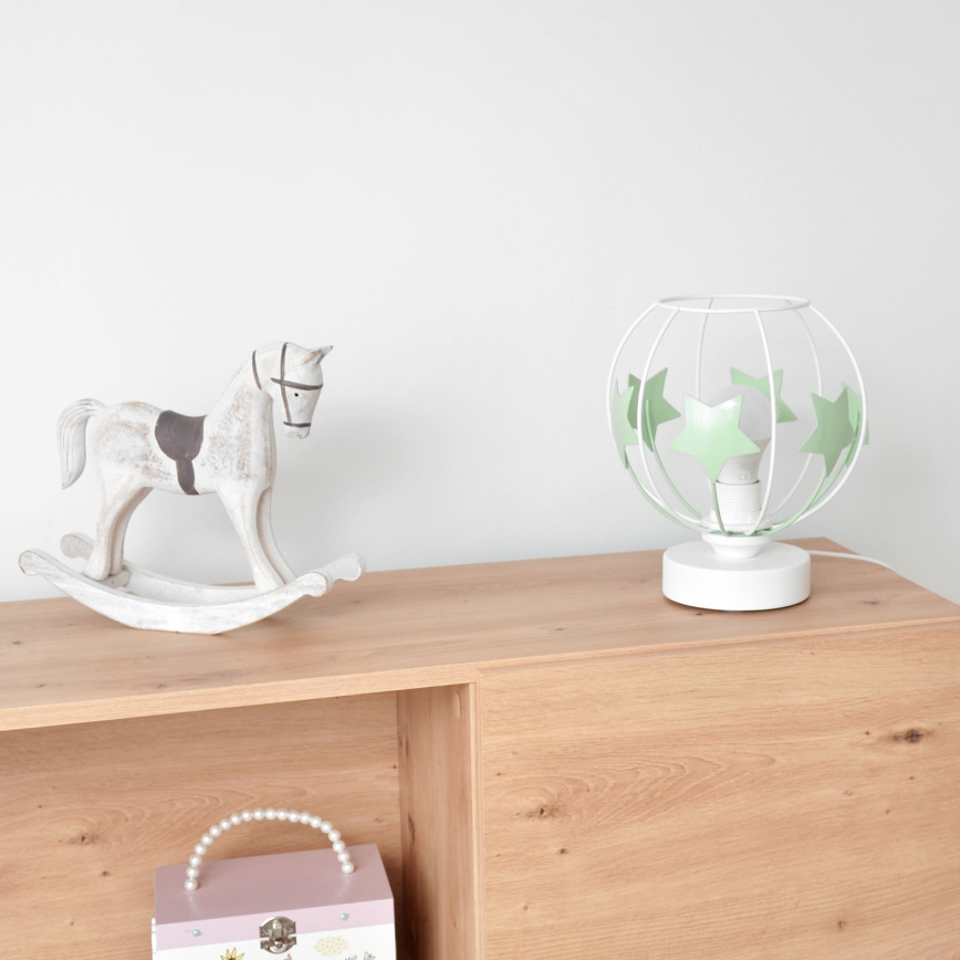 Kindertafel lamp STARS 1xE27/15W/230V groen/wit