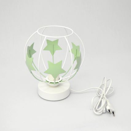 Kindertafel lamp STARS 1xE27/15W/230V groen/wit