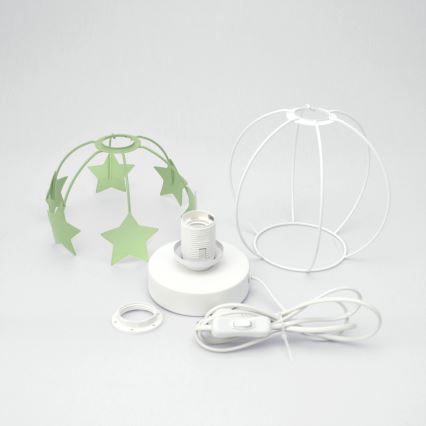 Kindertafel lamp STARS 1xE27/15W/230V groen/wit