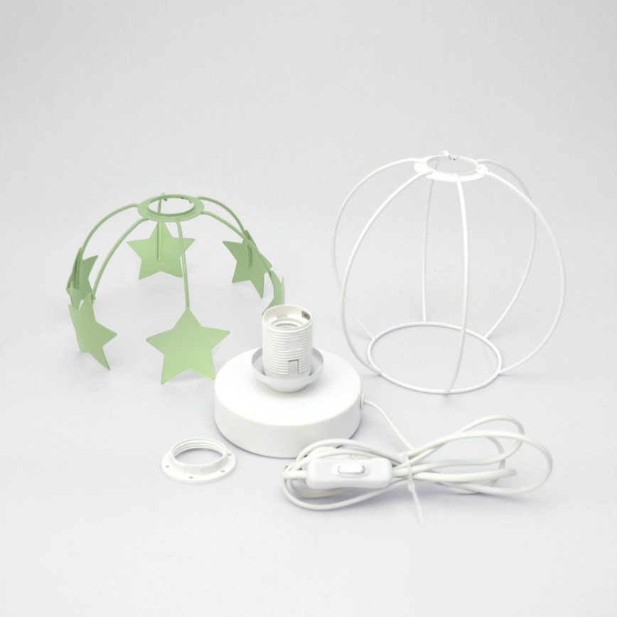 Kindertafel lamp STARS 1xE27/15W/230V groen/wit