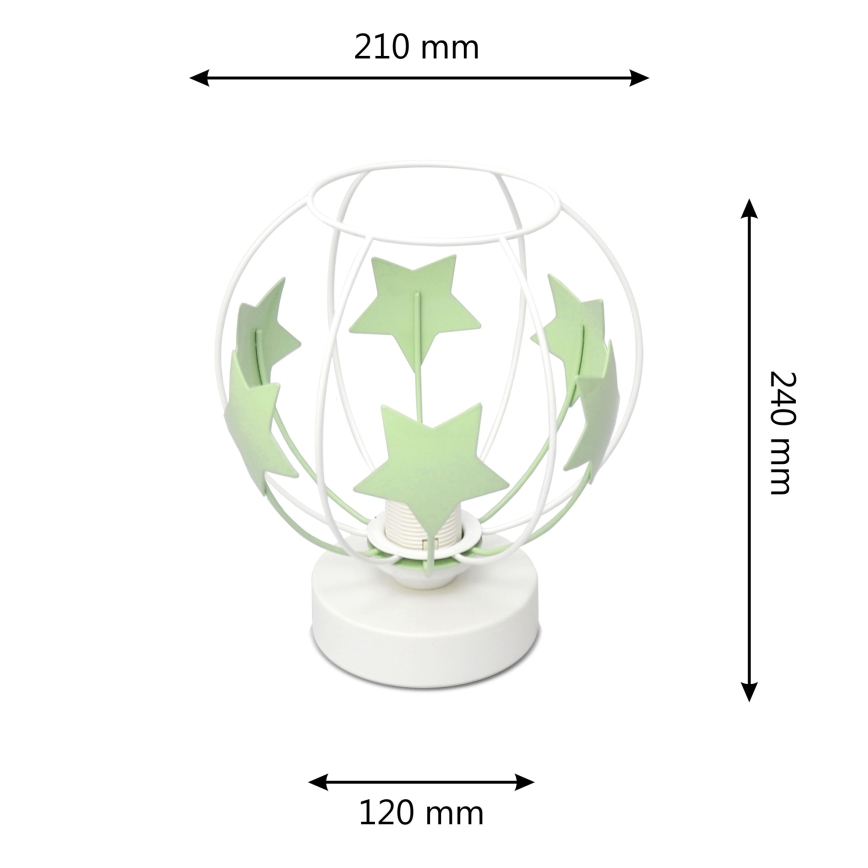 Kindertafel lamp STARS 1xE27/15W/230V groen/wit