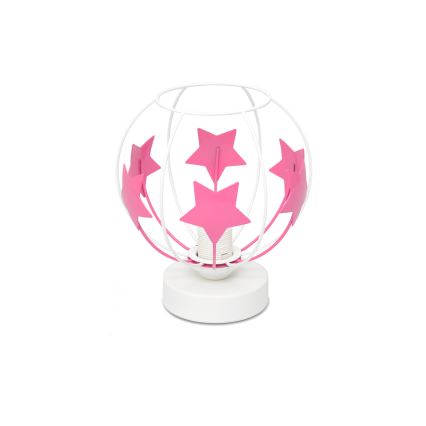 Kindertafel lamp STARS 1xE27/15W/230V roze/wit
