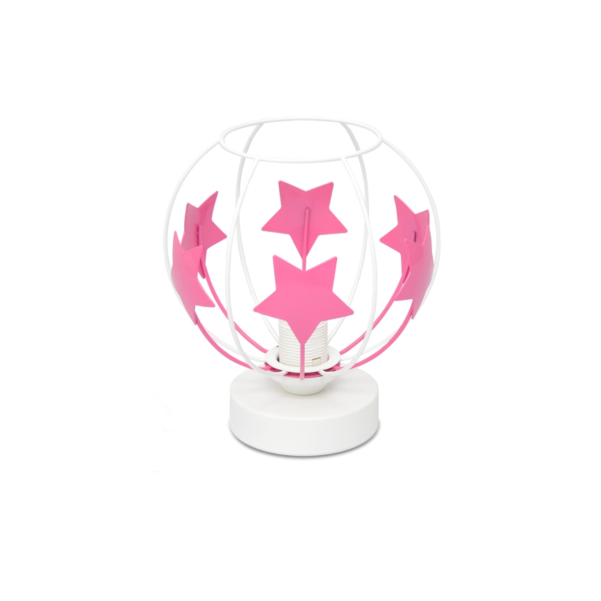 Kindertafel lamp STARS 1xE27/15W/230V roze/wit