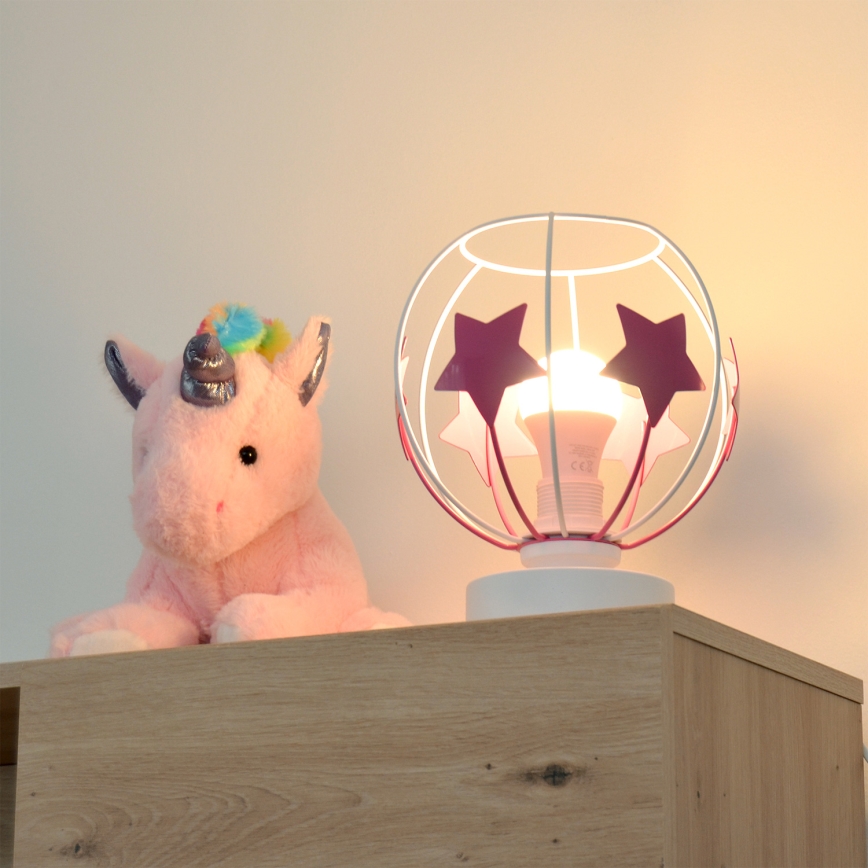 Kindertafel lamp STARS 1xE27/15W/230V roze/wit