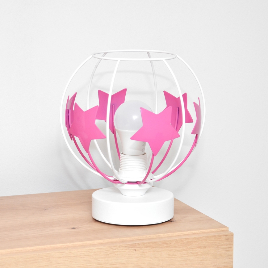 Kindertafel lamp STARS 1xE27/15W/230V roze/wit
