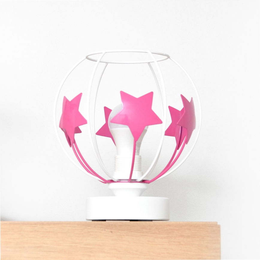 Kindertafel lamp STARS 1xE27/15W/230V roze/wit